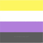 SlipperyJoeのノンバイナリー Pride フラッグ 黄色 白 シール (正面)