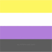 SlipperyJoeのノンバイナリー Pride フラッグ 黄色 白 シール (正面)