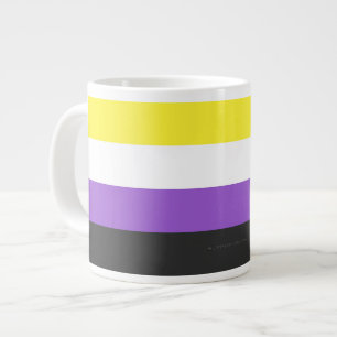 SlipperyJoeのノンバイナリー Pride フラッグ 黄色 白 ジャンボコーヒーマグカップ