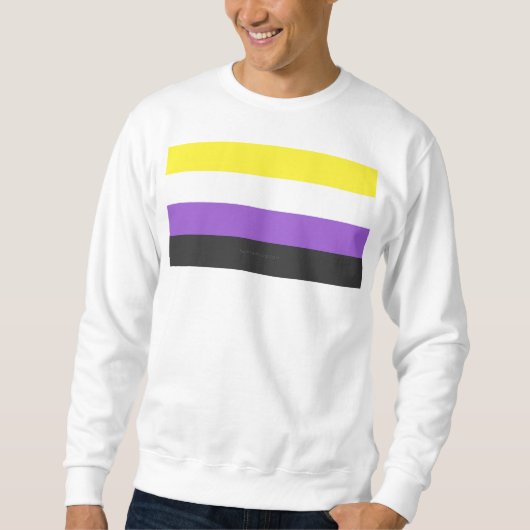 SlipperyJoeのノンバイナリー Pride フラッグ 黄色 白 スウェットシャツ (正面)