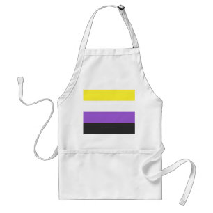 SlipperyJoeのノンバイナリー Pride フラッグ 黄色 白 スタンダードエプロン
