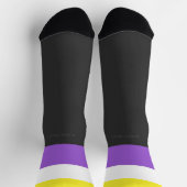 SlipperyJoeのノンバイナリー Pride フラッグ 黄色 白 ソックス (上部)