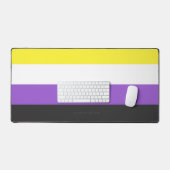 SlipperyJoeのノンバイナリー Pride フラッグ 黄色 白 デスクマット (キーボード&マウス)