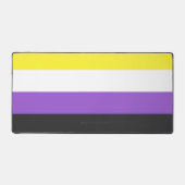 SlipperyJoeのノンバイナリー Pride フラッグ 黄色 白 デスクマット (正面)