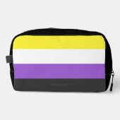 SlipperyJoeのノンバイナリー Pride フラッグ 黄色 白 ドップキット (正面)