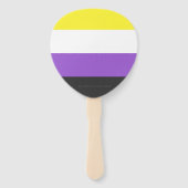 SlipperyJoeのノンバイナリー Pride フラッグ 黄色 白 ハンドファン (裏面)