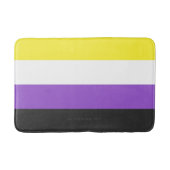 SlipperyJoeのノンバイナリー Pride フラッグ 黄色 白 バスマット (正面)