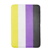 SlipperyJoeのノンバイナリー Pride フラッグ 黄色 白 バスマット (正面縦)