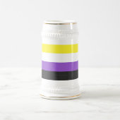 SlipperyJoeのノンバイナリー Pride フラッグ 黄色 白 ビールジョッキ (中央)