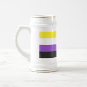 SlipperyJoeのノンバイナリー Pride フラッグ 黄色 白 ビールジョッキ (左)