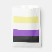 SlipperyJoeのノンバイナリー Pride フラッグ 黄色 白 フェイバーバッグ (正面)