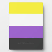 SlipperyJoeのノンバイナリー Pride フラッグ 黄色 白 フォトプラーク (正面)