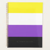 SlipperyJoeのノンバイナリー Pride フラッグ 黄色 白 プランナー手帳 (正面)