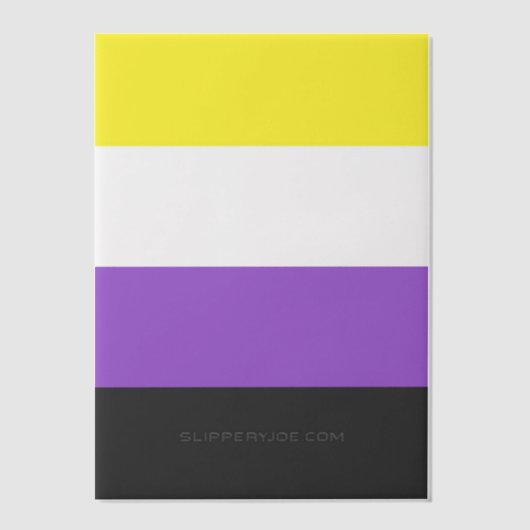 SlipperyJoeのノンバイナリー Pride フラッグ 黄色 白 ベラム紙招待状 (正面)