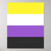 SlipperyJoeのノンバイナリー Pride フラッグ 黄色 白 ポスター (正面)