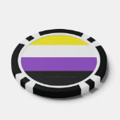 SlipperyJoeのノンバイナリー Pride フラッグ 黄色 白 ポーカーチップ (シングル)
