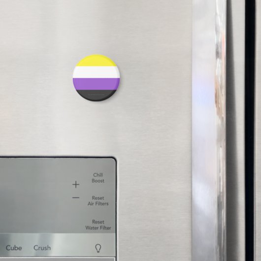 SlipperyJoeのノンバイナリー Pride フラッグ 黄色 白 マグネット (インサイチュ (冷蔵庫))