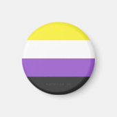 SlipperyJoeのノンバイナリー Pride フラッグ 黄色 白 マグネット (正面)