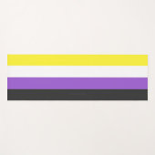 SlipperyJoeのノンバイナリー Pride フラッグ 黄色 白 ヨガマット (正面(横))
