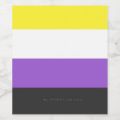 SlipperyJoeのノンバイナリー Pride フラッグ 黄色 白 ワインラベル (シングルラベル)