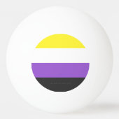 SlipperyJoeのノンバイナリー Pride フラッグ 黄色 白 卓球ボール (裏面)