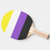 SlipperyJoeのノンバイナリー Pride フラッグ 黄色 白 卓球ラケット (横)