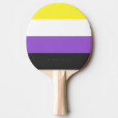 SlipperyJoeのノンバイナリー Pride フラッグ 黄色 白 卓球ラケット (正面)