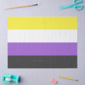 SlipperyJoeのノンバイナリー Pride フラッグ 黄色 白 薄葉紙 (クラフト)