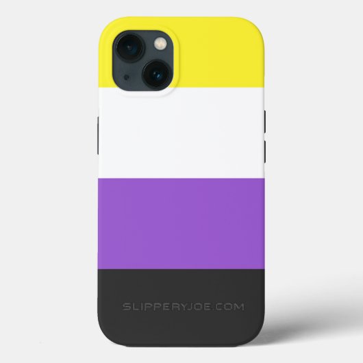 SlipperyJoeのノンバイナリー Pride フラッグ 黄色 白 Case-Mate iPhoneケース (裏面)
