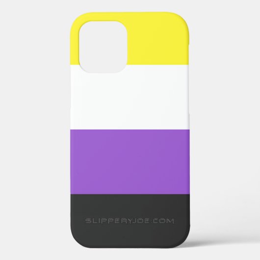 SlipperyJoeのノンバイナリー Pride フラッグ 黄色 白 Case-Mate iPhoneケース (裏面)