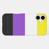 SlipperyJoeのノンバイナリー Pride フラッグ 黄色 白 iPhoneケース (裏面横)
