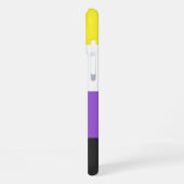 SlipperyJoeのノンバイナリー Pride フラッグ 黄色 白 iPhoneケース (左側面)
