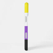 SlipperyJoeのノンバイナリー Pride フラッグ 黄色 白 iPhoneケース (右側面)