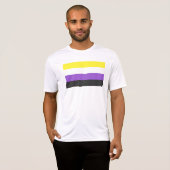 SlipperyJoeのノンバイナリー Pride フラッグ 黄色 白 Tシャツ (正面フル)