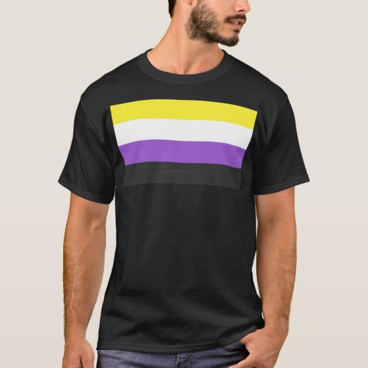 SlipperyJoeのノンバイナリー Pride フラッグ 黄色 白 Tシャツ (正面)