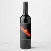 SlipperyJoeのハッピーハローウィンカボチャ白熱［赤熱］光を放つ目 ワインラベル (正面)