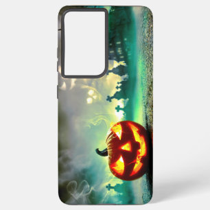 SlipperyJoeのハッピーハローウィンカボチャLGBTQIAの傷跡 Samsung Galaxy S21+ケース