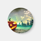SlipperyJoeのハッピーハローウィン墓地c マグネット (正面)