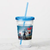 SlipperyJoeのハッピーハローウィン白熱［赤熱］光を放つアイズゾンビ アクリルタンブラー (裏面)