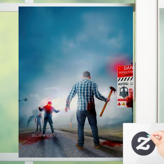 SlipperyJoeのハッピーハローウィン白熱［赤熱］光を放つアイズゾンビ ウィンドウサイン (ホーム)