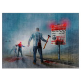 SlipperyJoeのハッピーハローウィン白熱［赤熱］光を放つアイズゾンビ カッティングボード (正面)