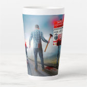 SlipperyJoeのハッピーハローウィン白熱［赤熱］光を放つアイズゾンビ カフェラテマグ (正面)