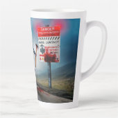 SlipperyJoeのハッピーハローウィン白熱［赤熱］光を放つアイズゾンビ カフェラテマグ (右)