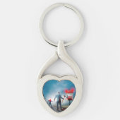 SlipperyJoeのハッピーハローウィン白熱［赤熱］光を放つアイズゾンビ キーホルダー (正面)