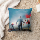 SlipperyJoeのハッピーハローウィン白熱［赤熱］光を放つアイズゾンビ クッション (ブランケット)