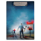 SlipperyJoeのハッピーハローウィン白熱［赤熱］光を放つアイズゾンビ クリップボード (正面)