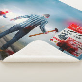 SlipperyJoeのハッピーハローウィン白熱［赤熱］光を放つアイズゾンビ シェルパブランケット (3/4)