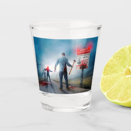 SlipperyJoeのハッピーハローウィン白熱［赤熱］光を放つアイズゾンビ ショットグラス (正面)