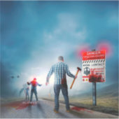 SlipperyJoeのハッピーハローウィン白熱［赤熱］光を放つアイズゾンビ シール (正面)