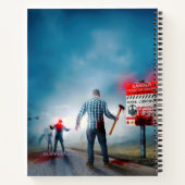 SlipperyJoeのハッピーハローウィン白熱［赤熱］光を放つアイズゾンビ ノートブック (裏面)